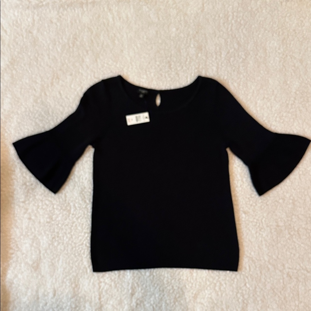 Talbots Black Petite Medium Sweater flared sleeves